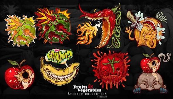 New CS2 Fruits & Veggies Stickers: Scrapes & Easter Eggs