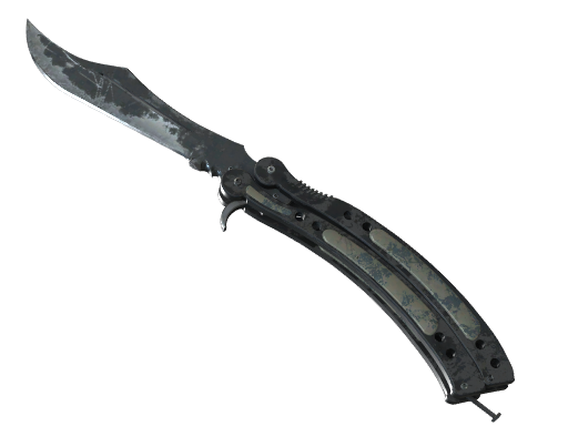 ★ StatTrak™ Butterfly Knife | Night (Battle-Scarred)