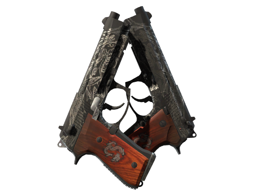 StatTrak™ Dual Berettas | Dualing Dragons (Well-Worn)