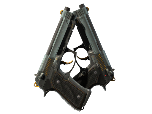 StatTrak™ Dual Berettas | Ventilators (Well-Worn)