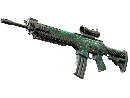 StatTrak™ SG 553 | Dragon Tech (Battle-Scarred)