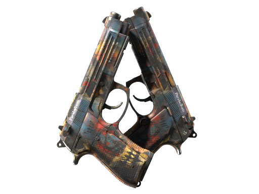 StatTrak™ Dual Berettas | Hideout (Well-Worn)