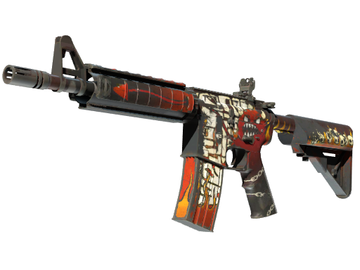 StatTrak™ M4A4 | Hellfire (Well-Worn)